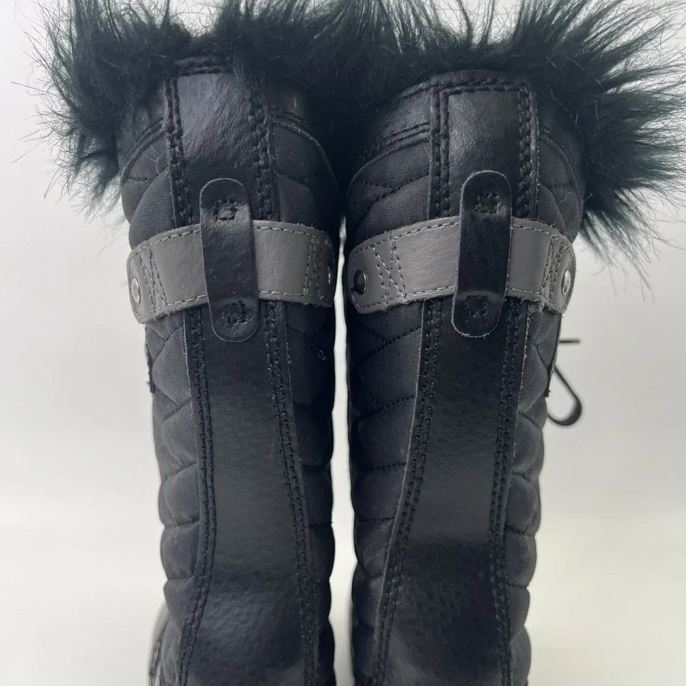 Sorel Big Girls Youth Boots Size 4 Tofino Tall Snow Waterproof Faux Fur Black